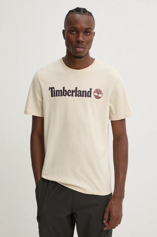

Хлопковая футболка Timberland, бежевый