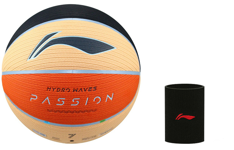 

LINING Баскетбольный мяч Badfive PU черный оранжевый размер 7 тренировочный unisex