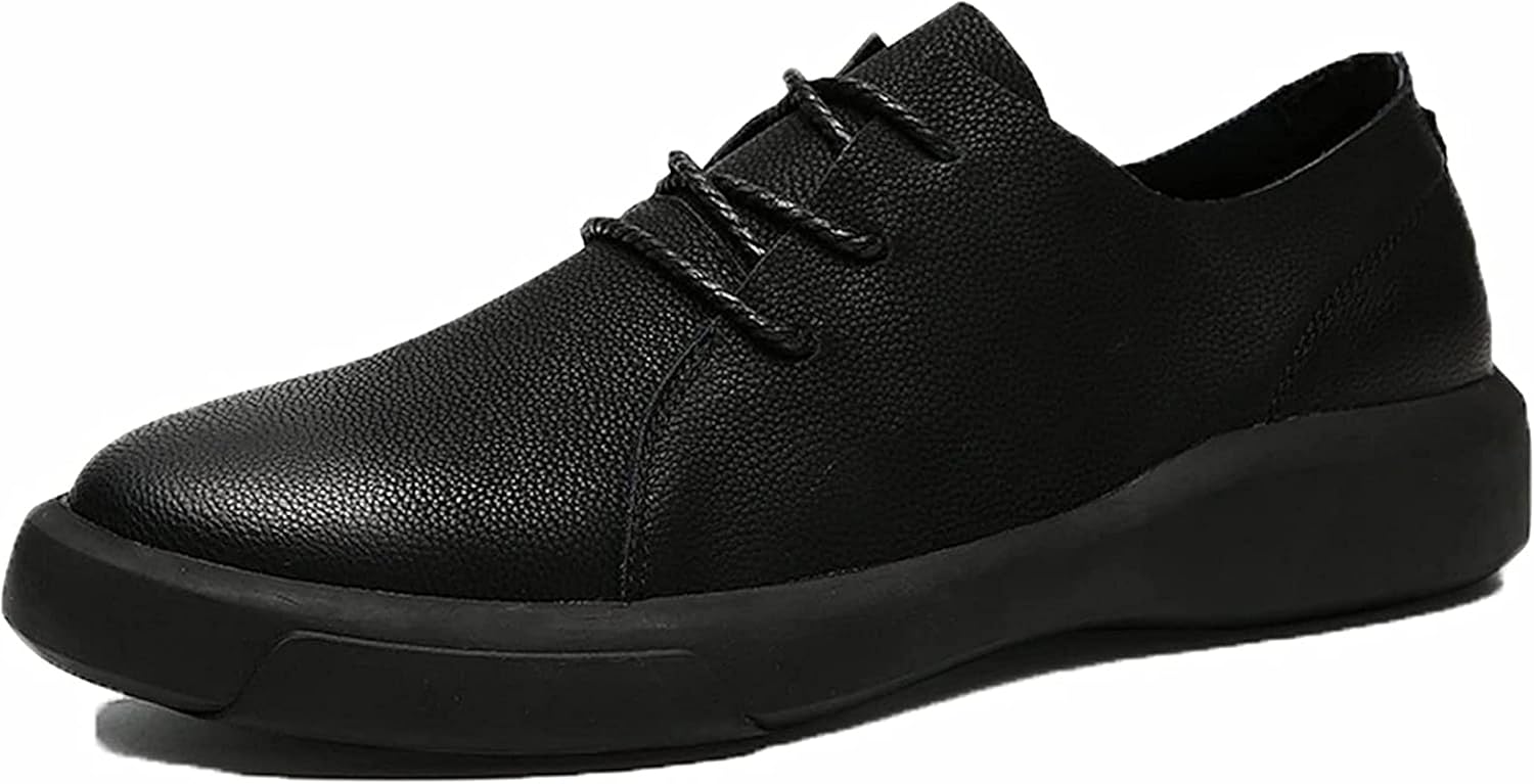 

Мужские деловые кожаные туфли Yiozoi, платформа, износостойкие, на шнуровке, плоские, свадебные, офисные, дерби, черный