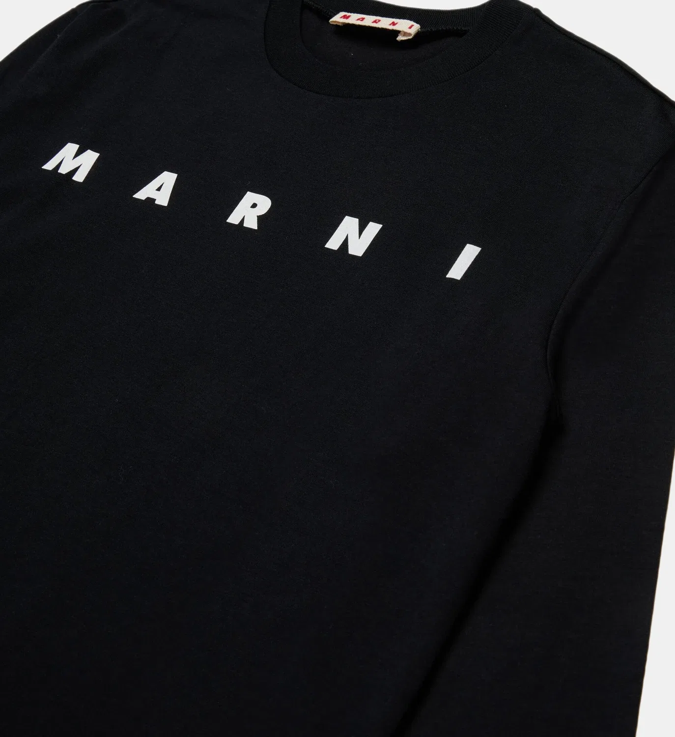 Футболка из джерси с длинными рукавами и логотипом Marni, черный — фото 4