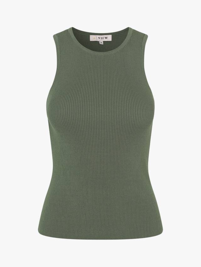 

Майка из ребристого трикотажа A-VIEW, цвет Forest Green