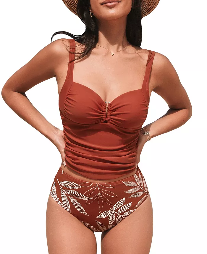 

Женский купальник Tankini Tropical Haven Cupshe, красный