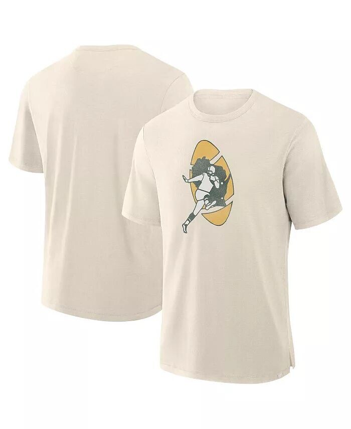 

Мужская кремовая футболка Green Bay Packers Slub Fanatics