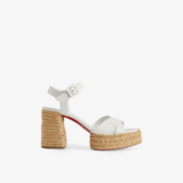 Эспадрильи кожаные Christian Louboutin Calakala 85, белый