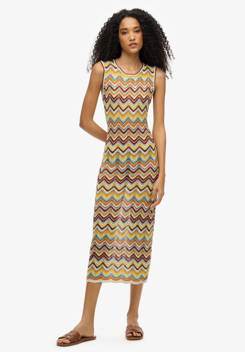 

Платье-джемпер ZIG ZAG MIDI Superdry, желтый