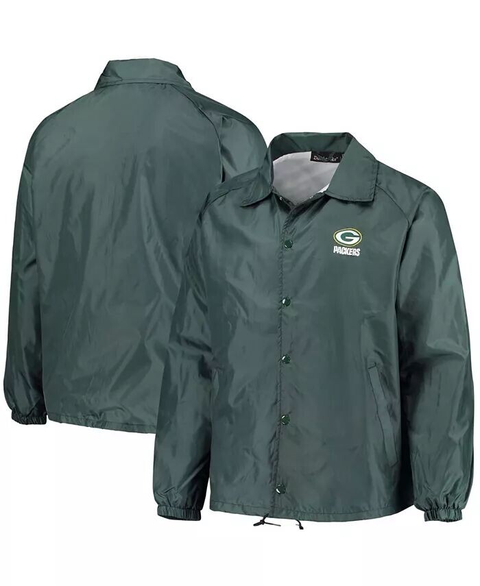 

Мужская зеленая куртка-ветровка Green Bay Packers Coaches Classic Raglan Full-Snap Dunbrooke