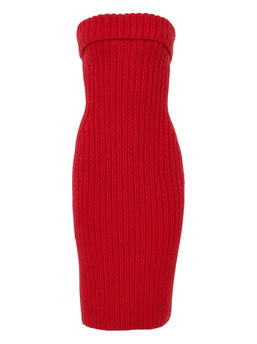 

Платье миди в рубчик Carolina Herrera, красный