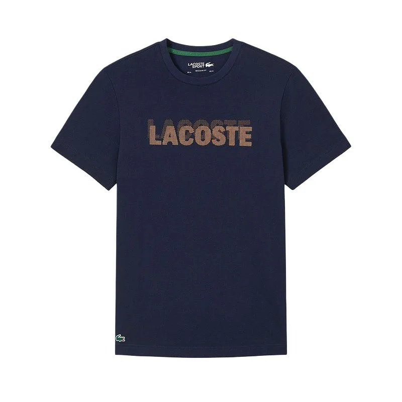Футболка мужская с круглым вырезом умеренного прямого кроя LACOSTE, 4IB/Navy Blue/Orange