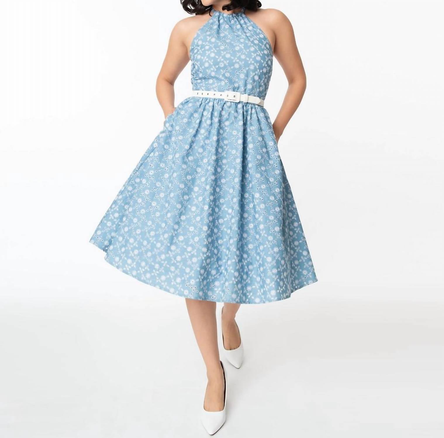 

Платье-халат Lombard Swing из шамбре Unique Vintage, цвет chambray