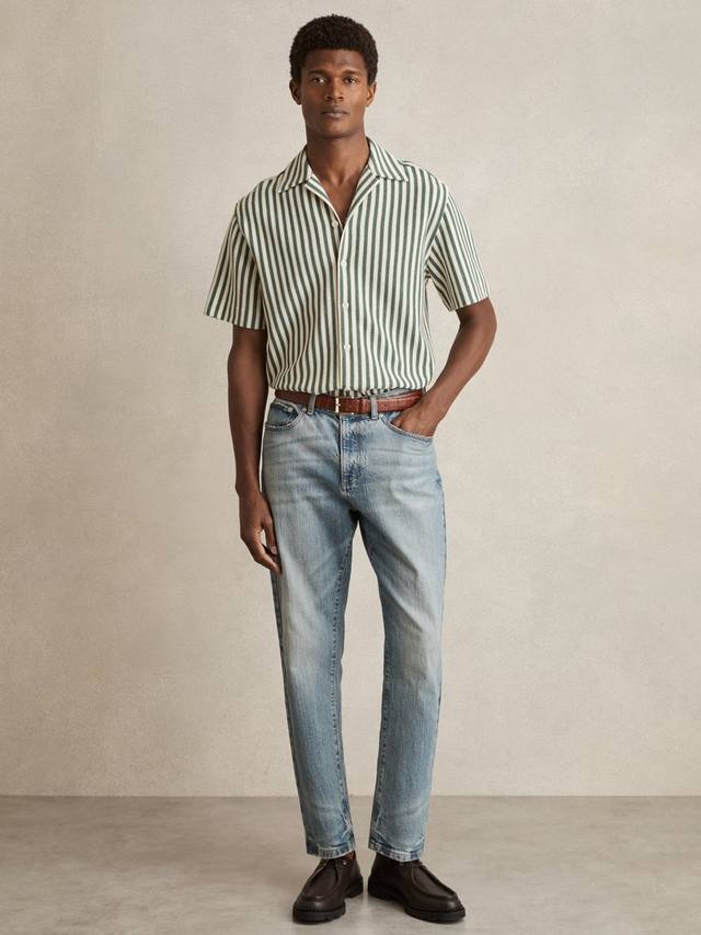 

Футболка Trig Stripe Regular Fit с коротким рукавом Reiss, Green/White