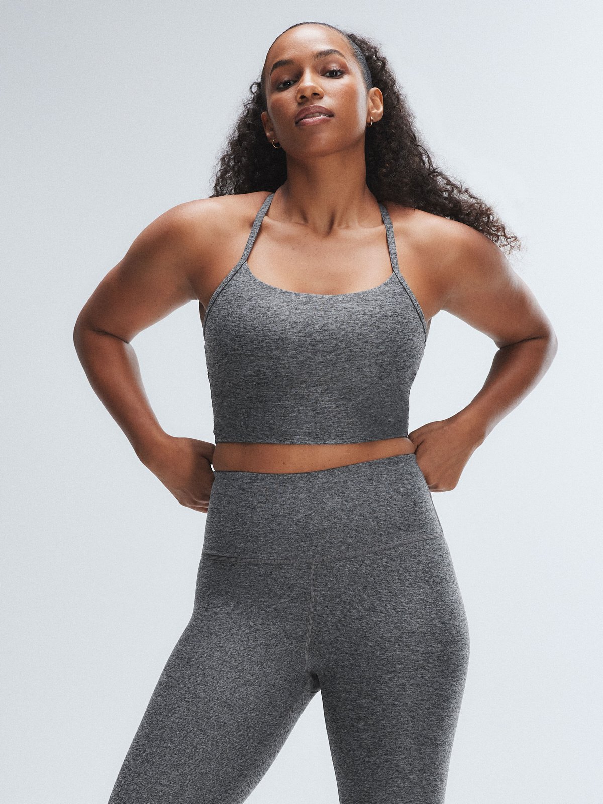 

Майка бюсгальтер Savage X Fenty Supple Flex, цвет Calm Grey/Black Caviar Heather