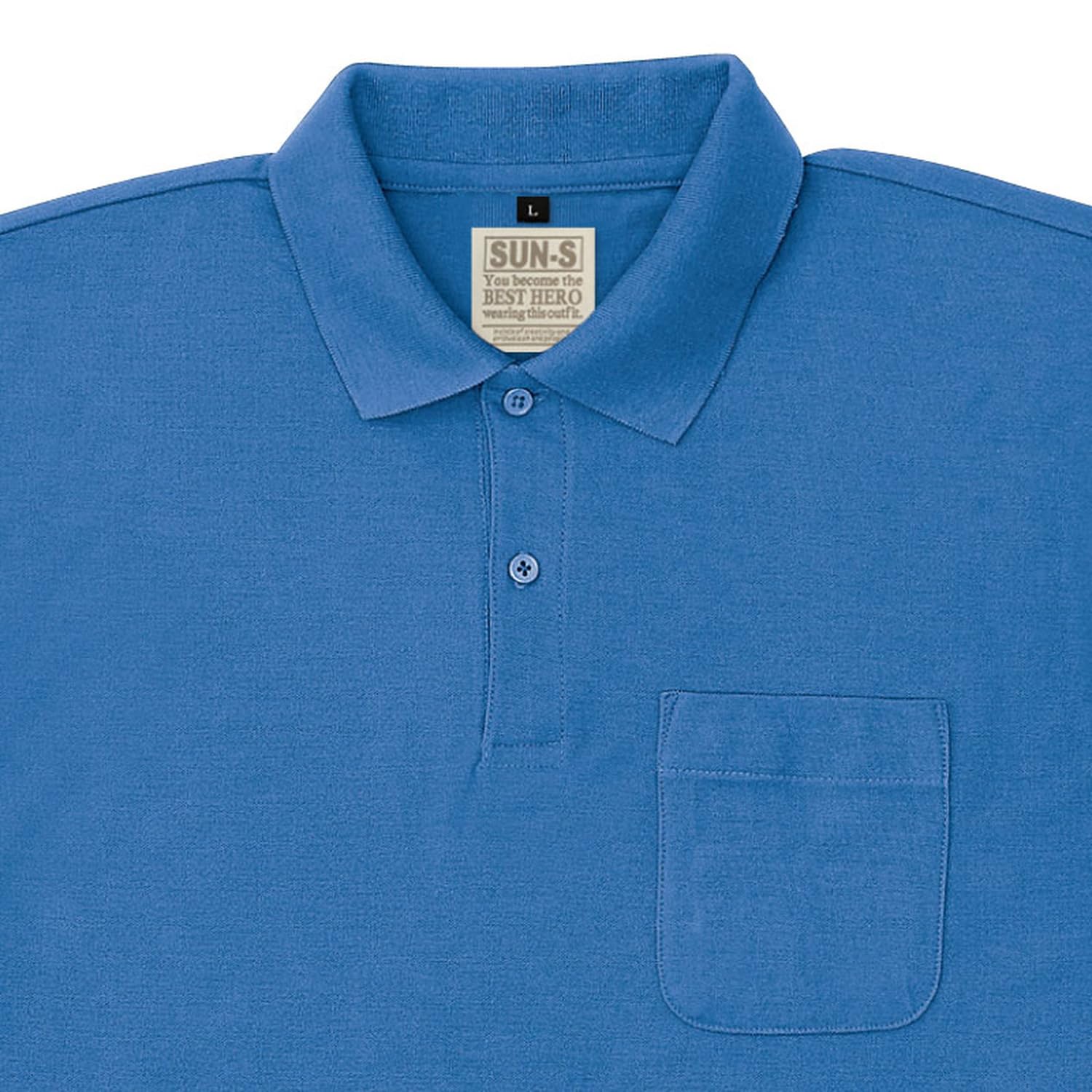 

Рубашка-поло с длинным рукавом San-S SA10041, синяя, размер 4L Sun-S