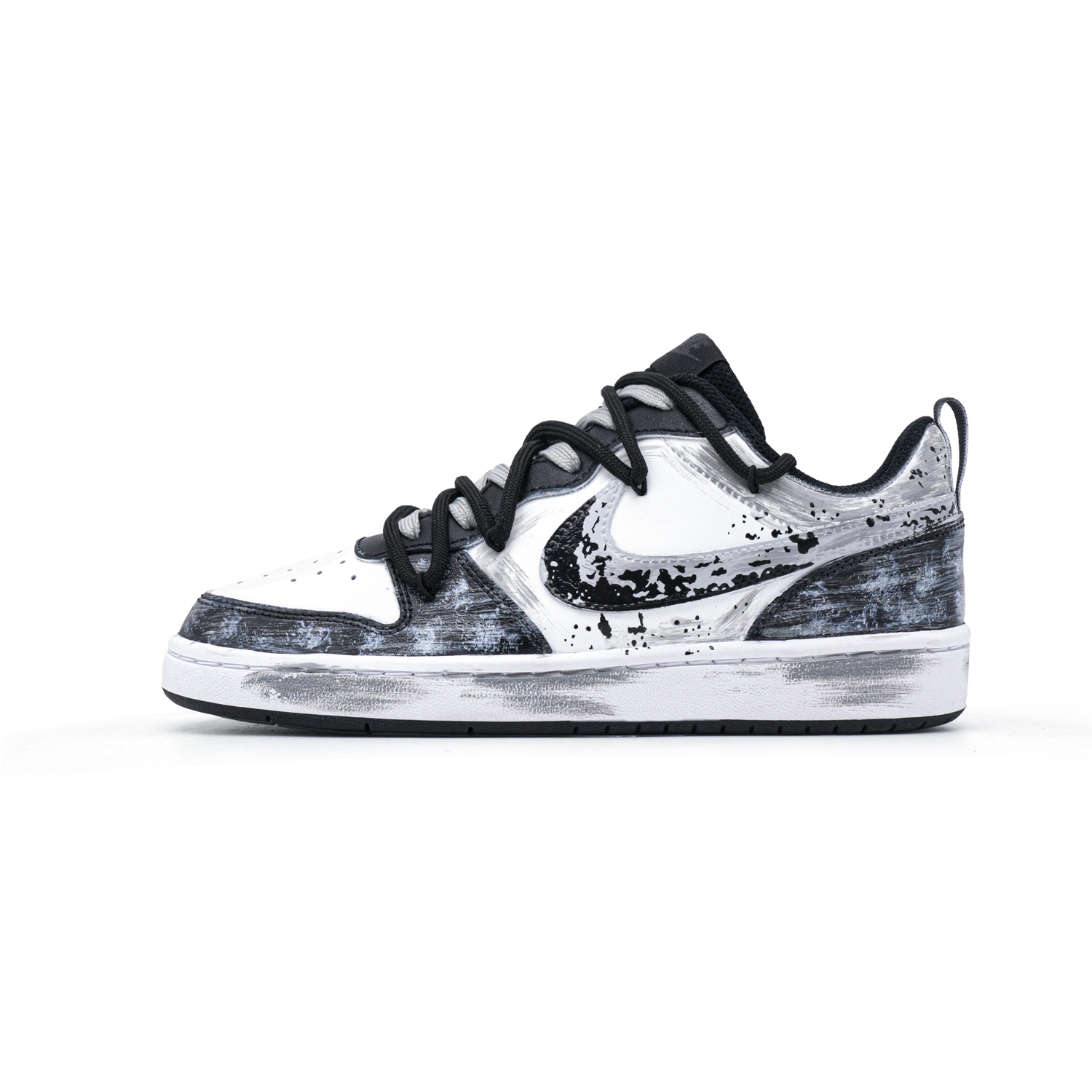 

Nike Court Borough Low top детские скейтбординг кроссовки Black Gray Kids'