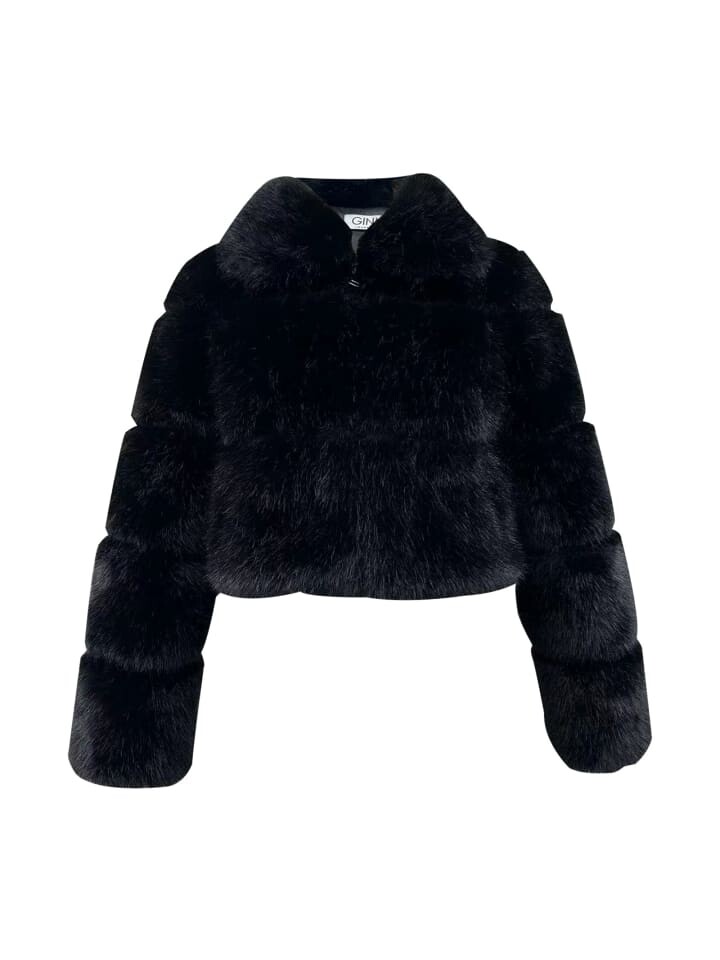 

Куртка софтшелл GINI LONDON Cropped Jacke Gini Panel Faux Fur Cropped, черный