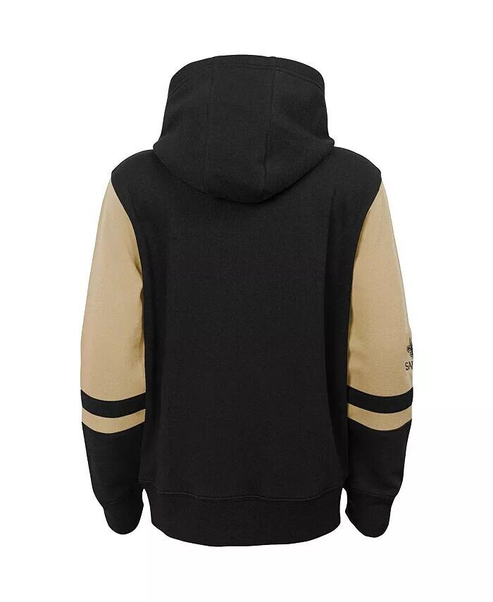 Черная толстовка с молнией во всю длину с цветными блоками Big Boys New Orleans Saints Outerstuff, черный — фото 3