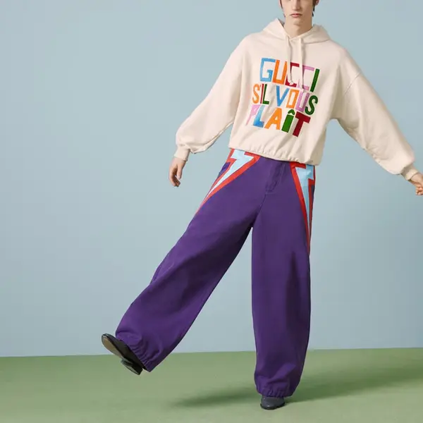 Толстовка Gucci Felted cotton Hooded sweatshirt with patch 'Ivory', цвет ivory — фото 2