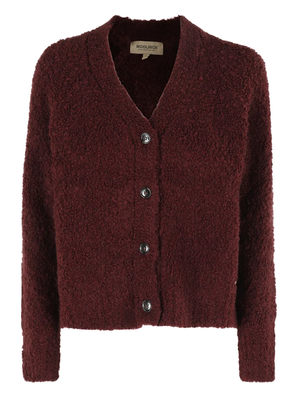 

Фактурный кардиган с V-образным вырезом WOOLRICH, красный
