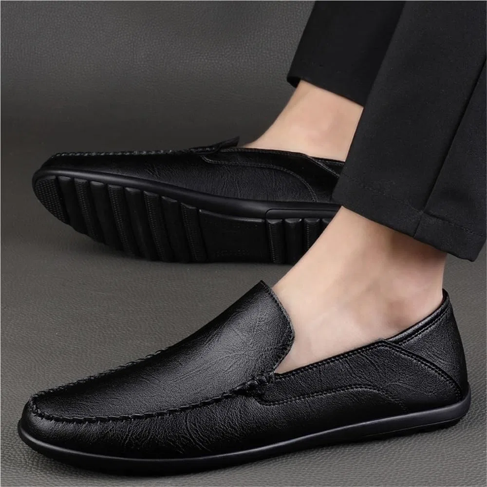 Лоферы кожаные Luxury Leather Loafers Slip-On, Black DHFIRUFSHLO — фото 3