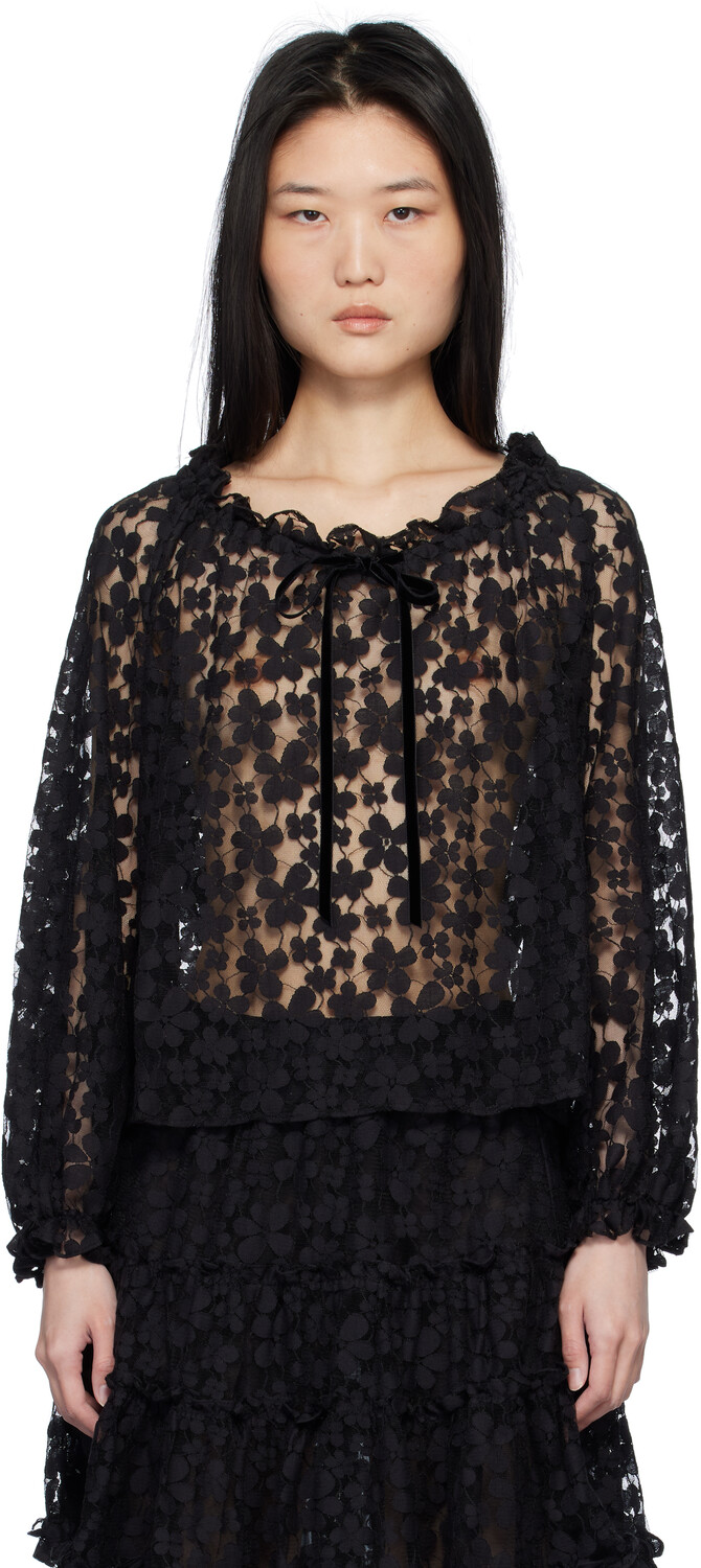 

Блузка из эластичного кружева Shadow Blossom Anna Sui