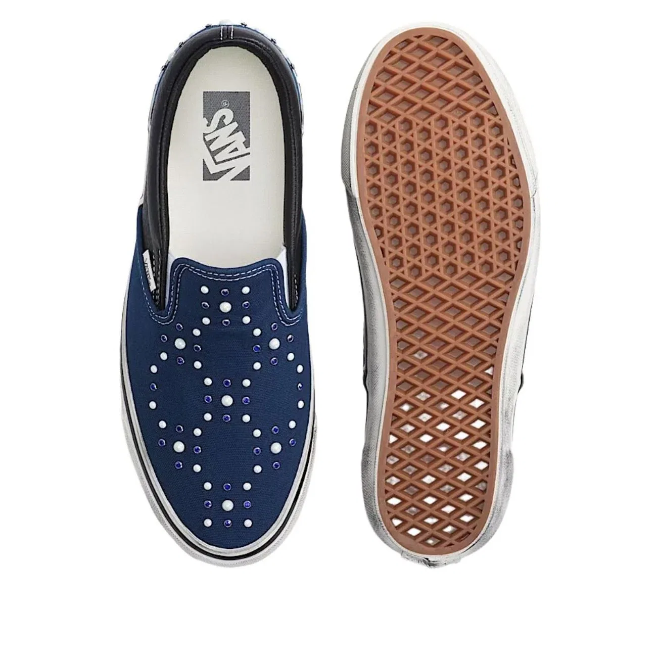 Слипоны Vans Premium Classic Slip-On Pearlized 'Indigo Blue Black' VN000D9PIND, темно-синий — фото 3