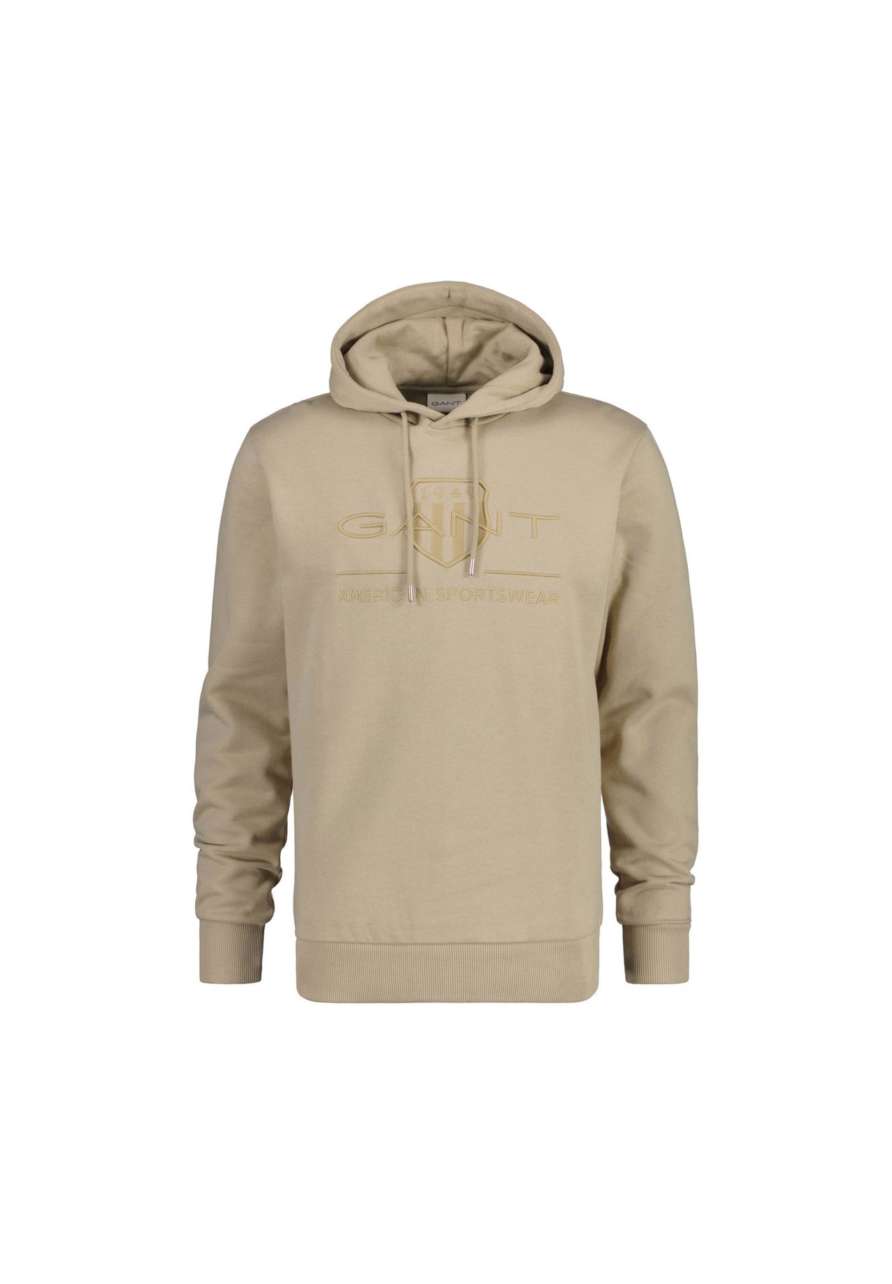 

Мужская толстовка - REGULAR TONAL SHIELD HOODIE, толстовка с капюшоном, логотип GANT, бежевый