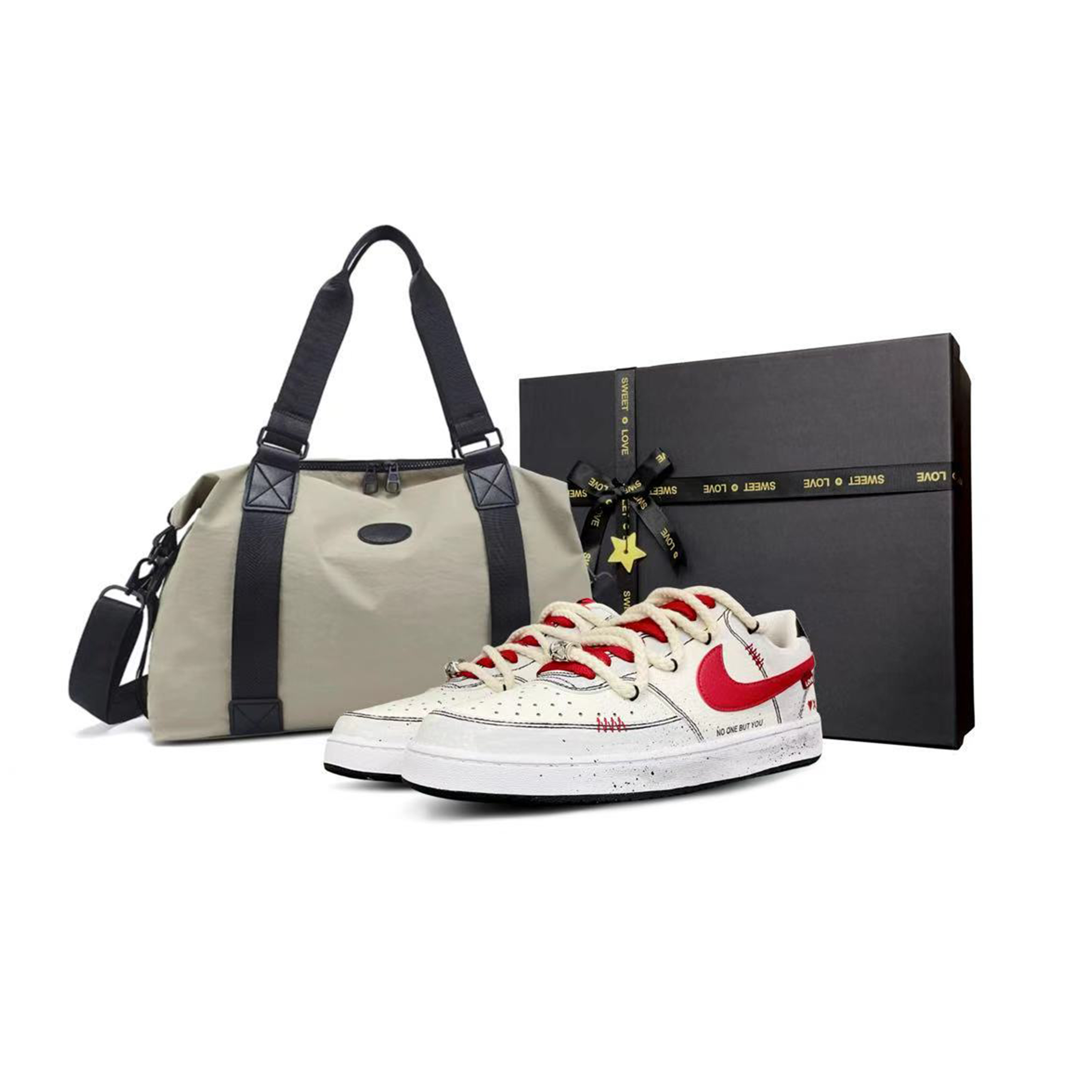 

Nike Кроссовки для скейтборда Court Vision 1 Tower Rabbit с амортизацией, износостойкие, низкие, мужские, красные, белые