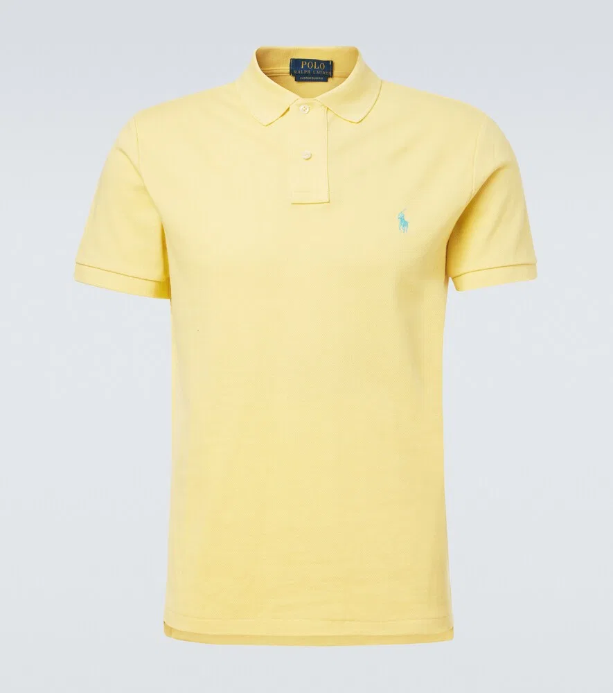 Поло из хлопкового пике с логотипом Polo Ralph Lauren, желтый