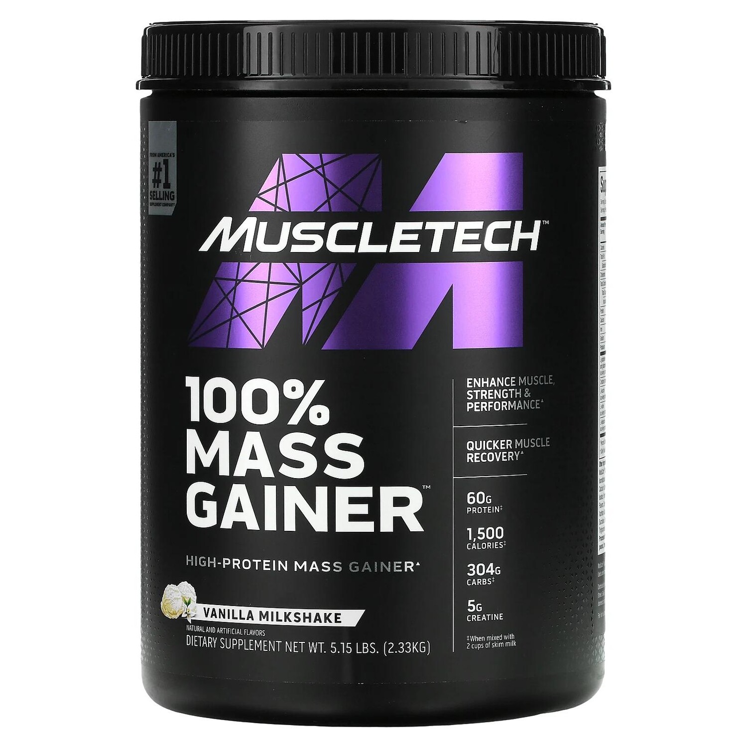 

Muscletech 100% Mass Gainer Ванильный молочный коктейль 5,15 фунта