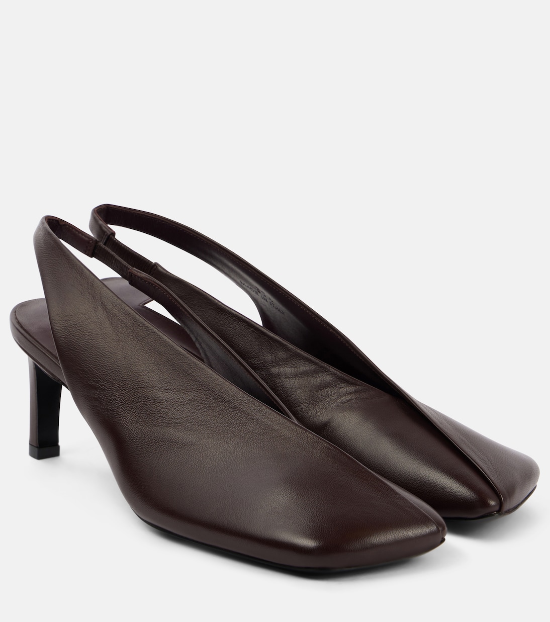 Кожаные туфли с открытой пяткой Jil Sander, Aubergine
