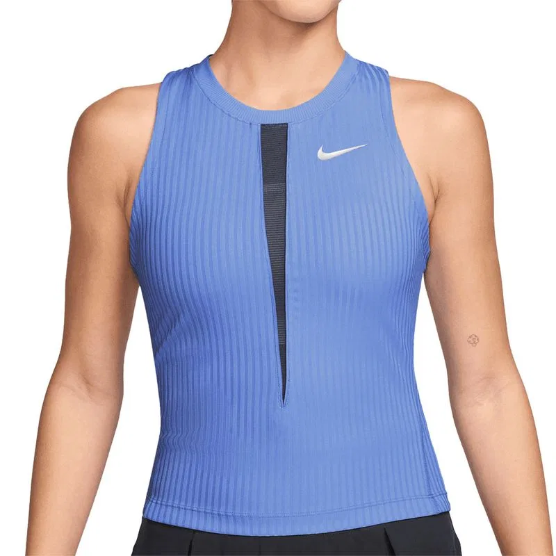 Топ теннисный женский NikeCourt Slam Dri-FIT синий — фото 4