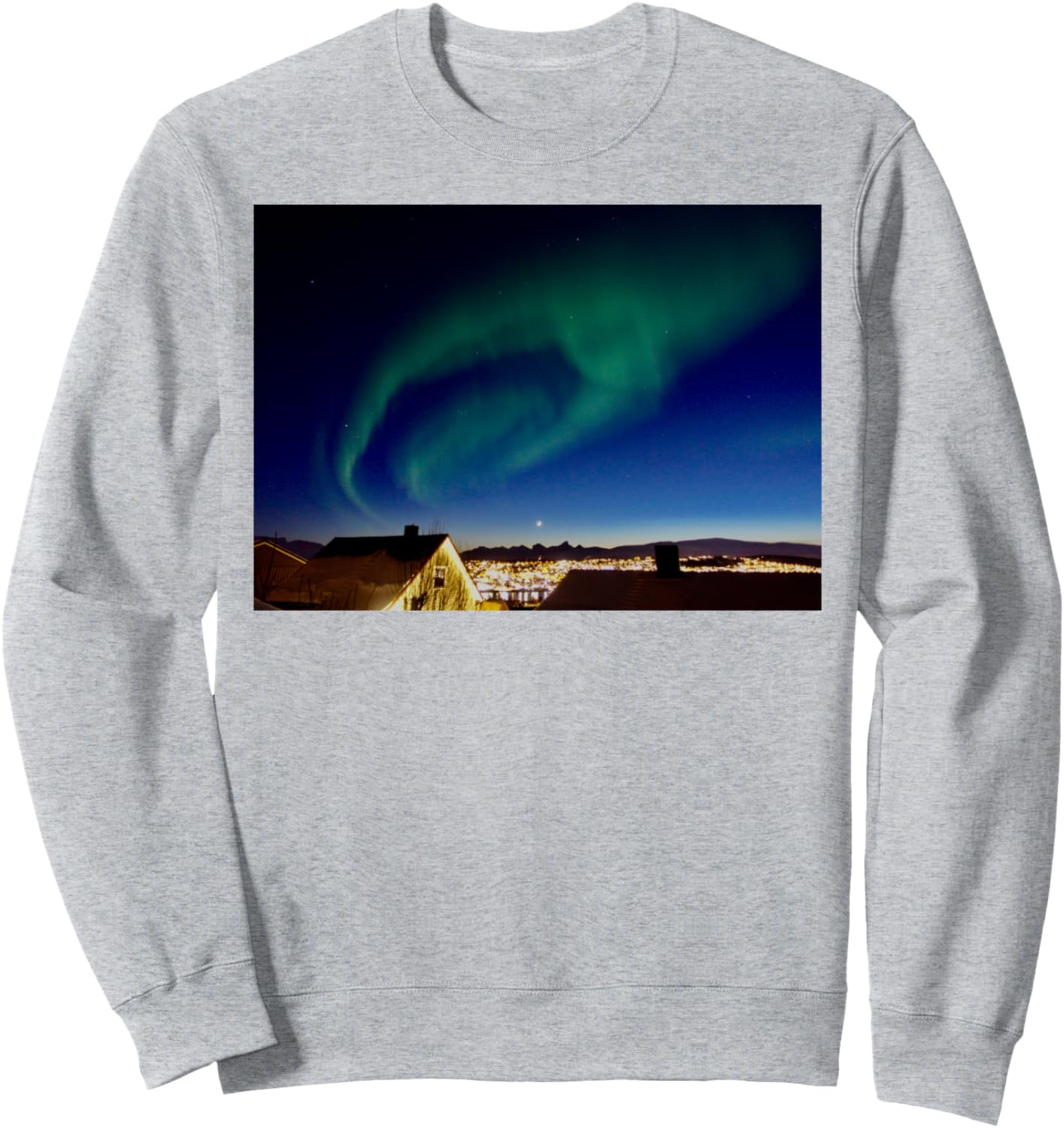 

Потрясающая толстовка «Аврора Сити» Arctic Aurora Majesty, серый