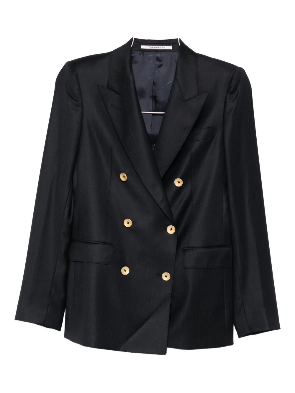 

Двубортный блейзер в полоску Tagliatore, синий