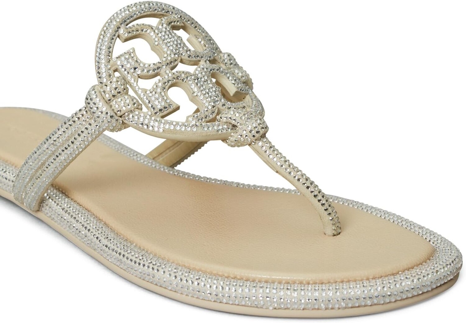 Сандалии на плоской подошве Miller Knotted Pave Tory Burch, цвет Stone Gray — фото 4