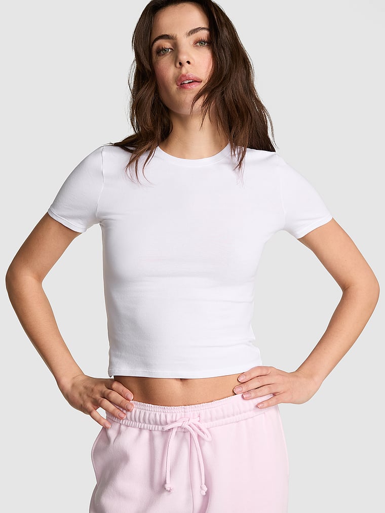 

Хлопковая детская футболка Pink, белый