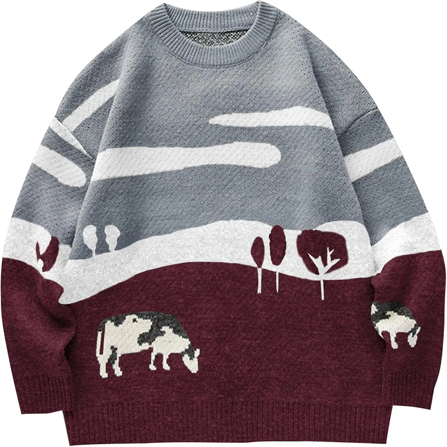 

Свитер Flygo мужской Cow, оверсайз, вязаный