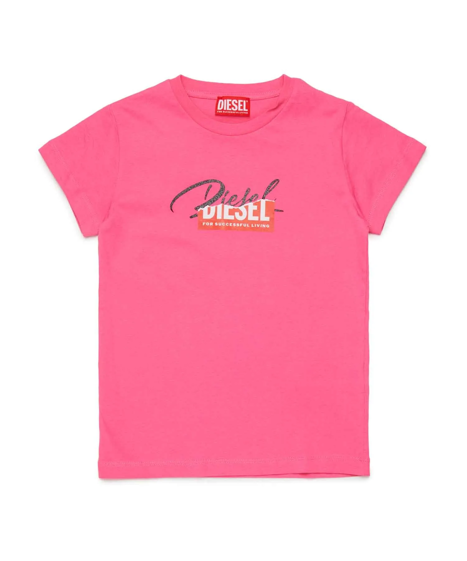 Детская футболка с логотипом DIESEL KIDS розовая