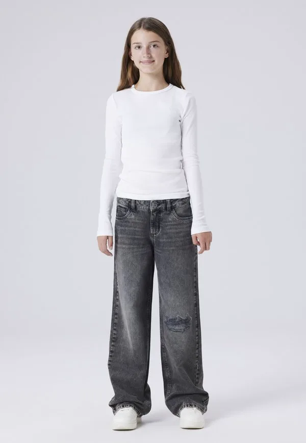 Джинсы прямого кроя с эффектом потертости Two Soon, Medium Grey Denim