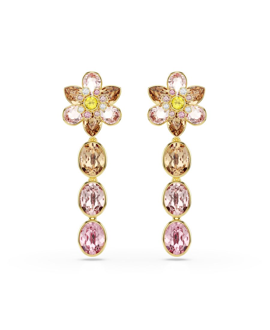 

Серьги-подвески Idyllia с позолоченным покрытием Swarovski, Pink