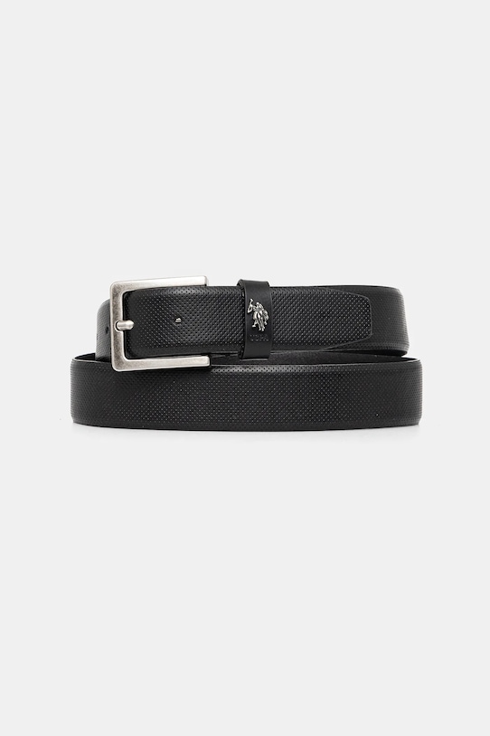 

Кожаный ремень Michigan U.S. Polo Assn., черный