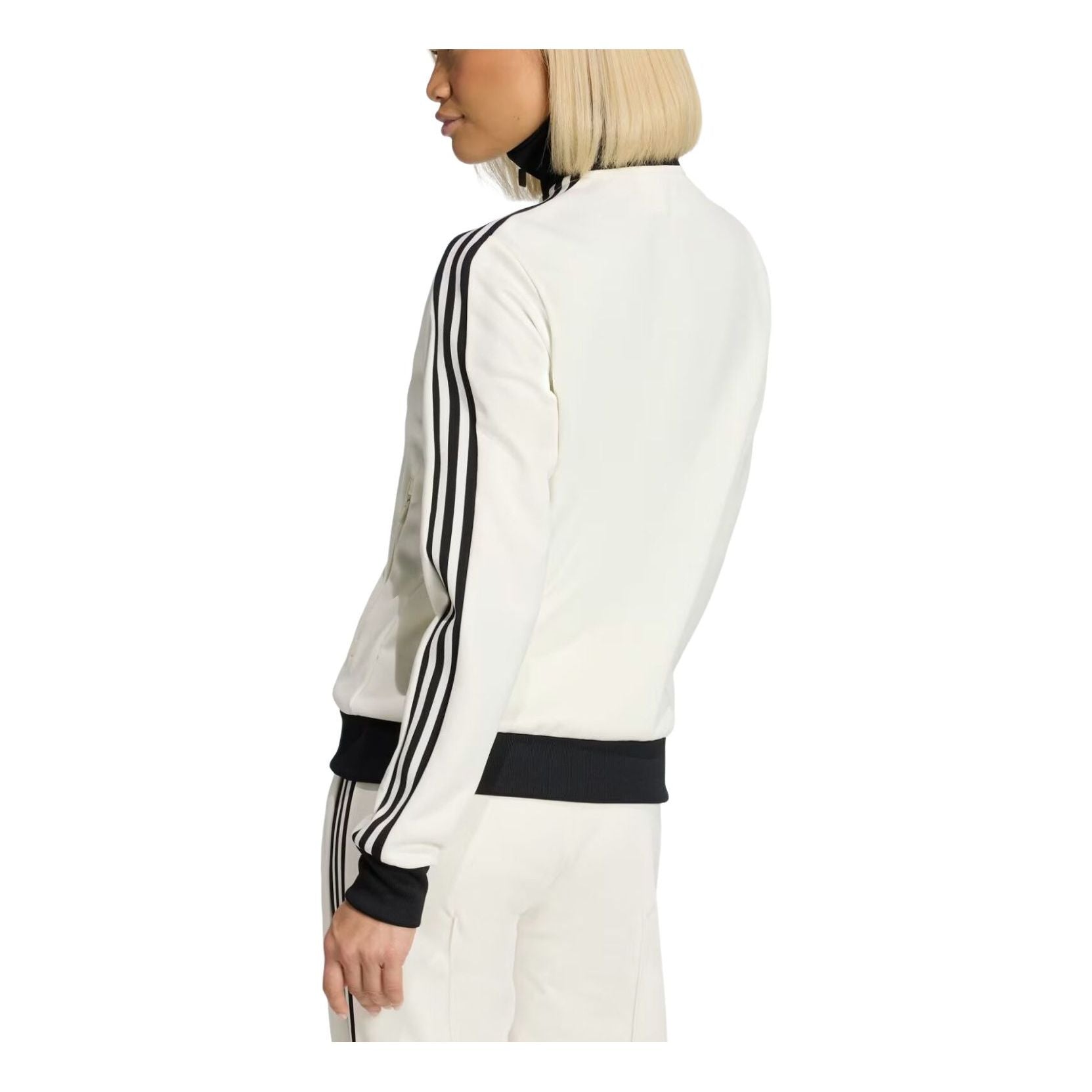 (WMNS) Классическая спортивная куртка Adidas 'Off White Black' — фото 2