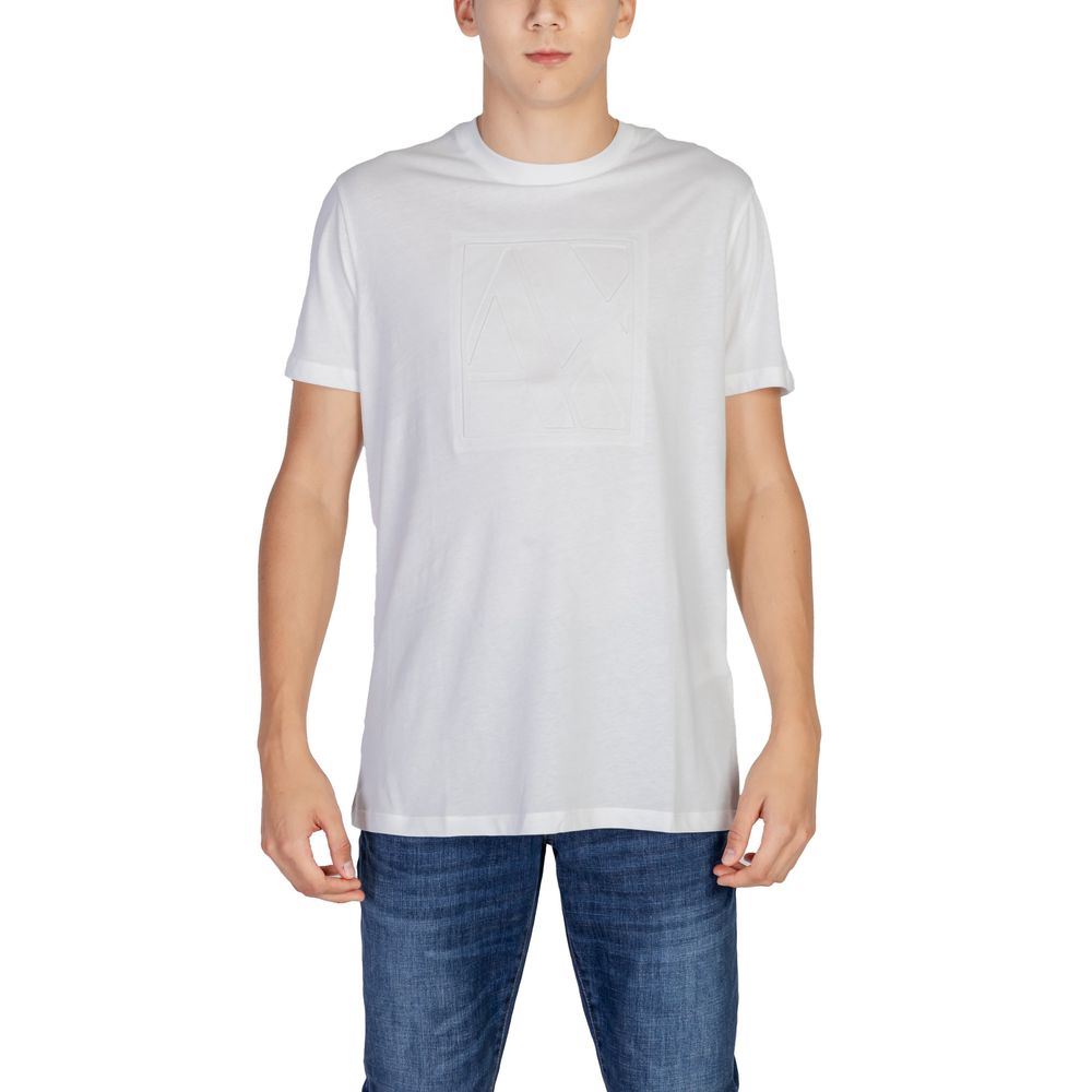 

Футболка из хлопка кремового цвета Armani Exchange