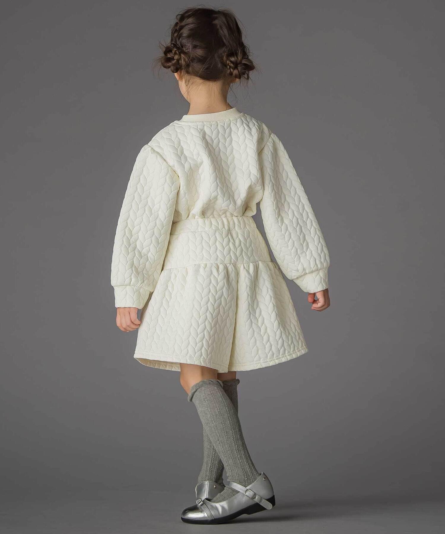 Стеганые жаккардовые кюлоты (95-160 см) BeBe Petits Pois Vert, Off white — фото 2