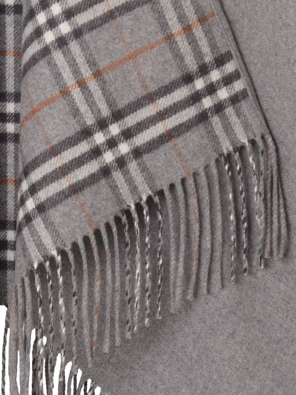Накидка Burberry Двусторонняя Шерстяная Клетчатая, серый — фото 2