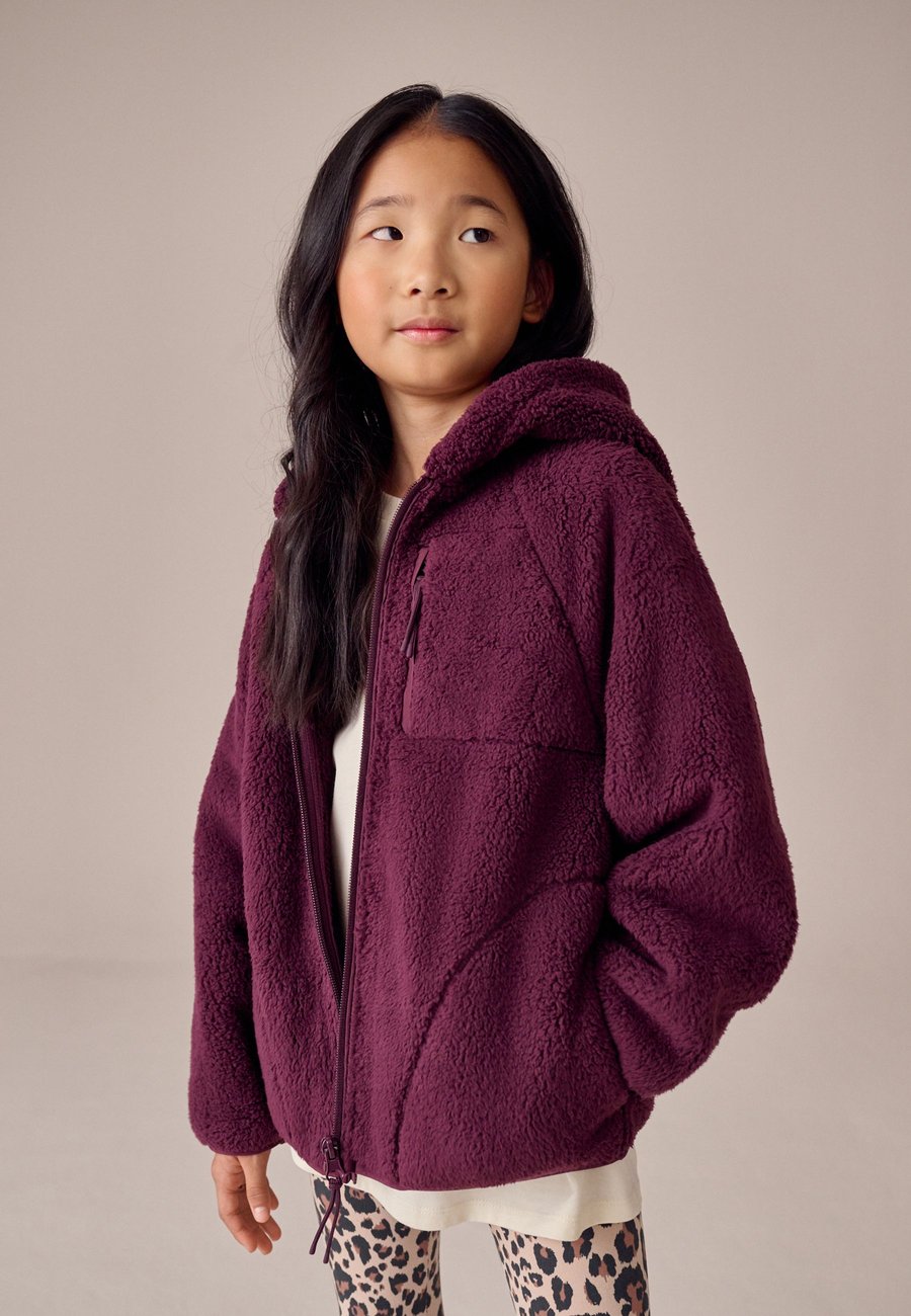 

Флисовая куртка Next REGULAR FIT-HOODED BORG, Burgundy Red/Red