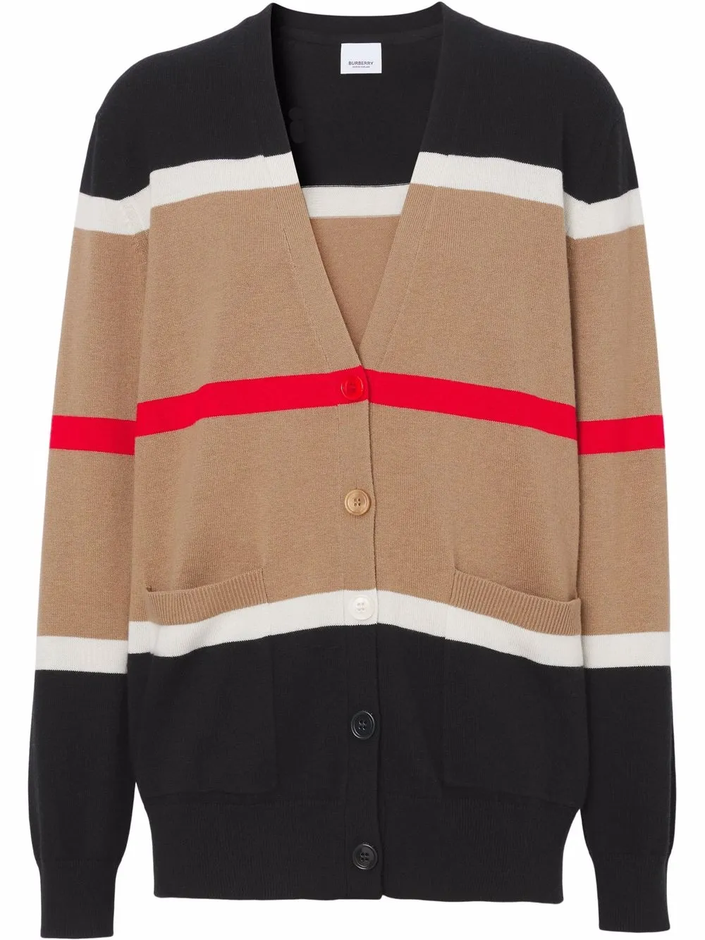 

Кардиган в полоску Icon Stripe BURBERRY, коричневый
