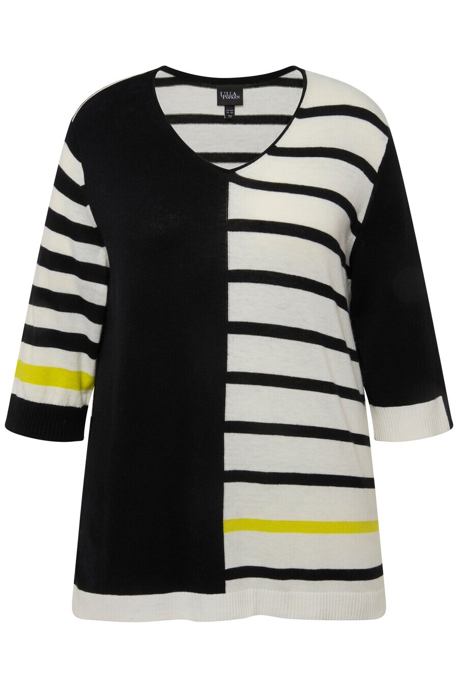 

Тонкий вязаный свитер Ulla Popken Sweater, черный/белый