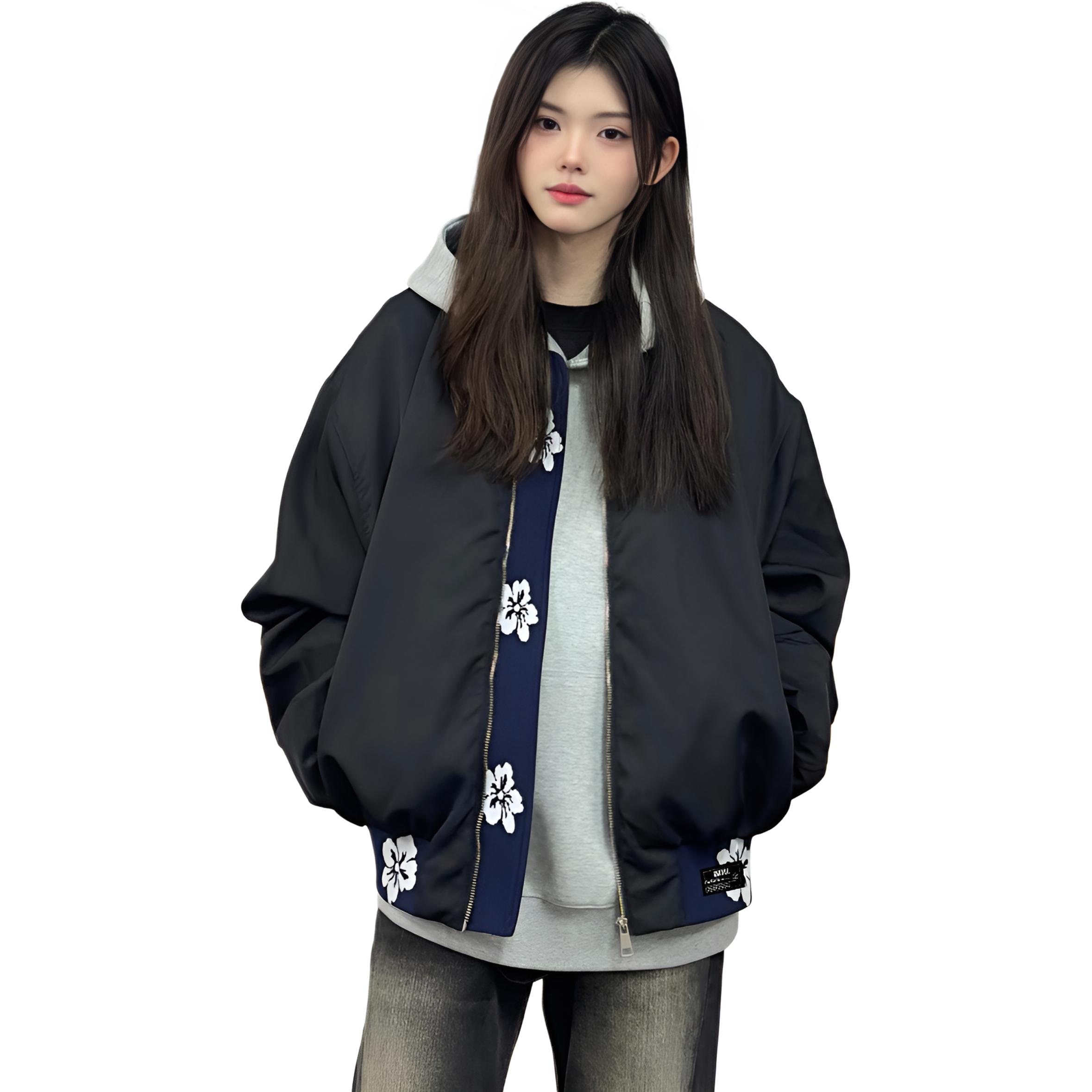 

ZIAREL Куртка Unisex Black с отстегивающимся логотипом и бейсбольным воротником Moderate