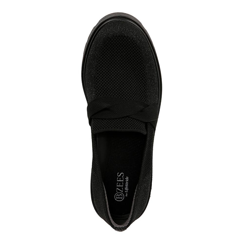Женские лоферы без шнуровки Bzees Muse Bow, цвет Black Knit — фото 4