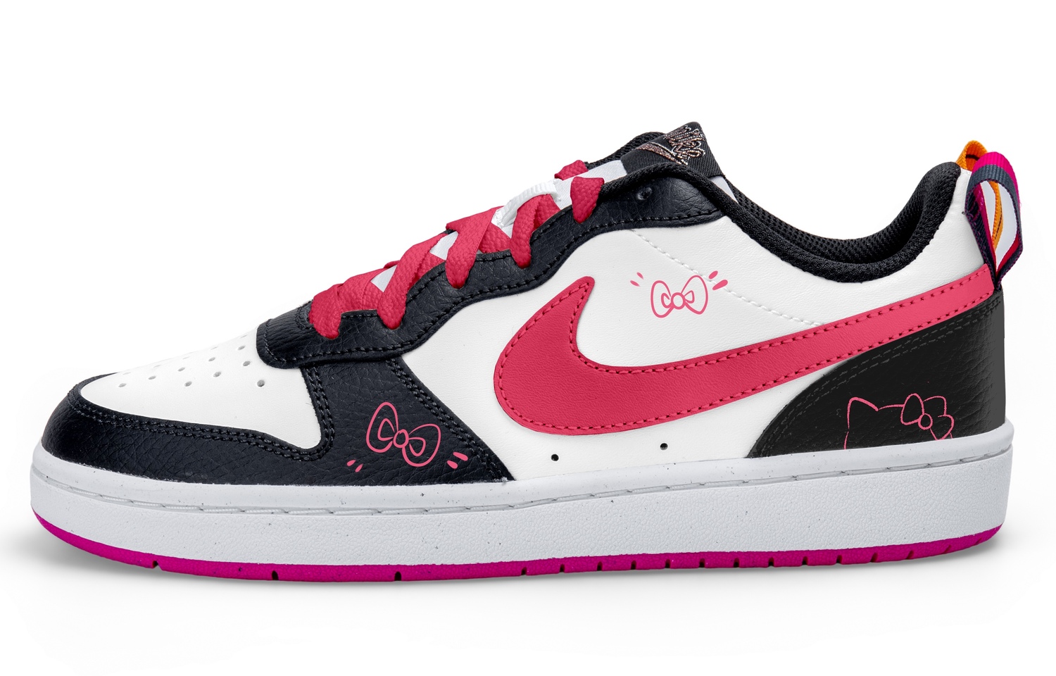 

Nike Court Borough Low top Kids' Skateboarding Shoes White Black Red Teenagers