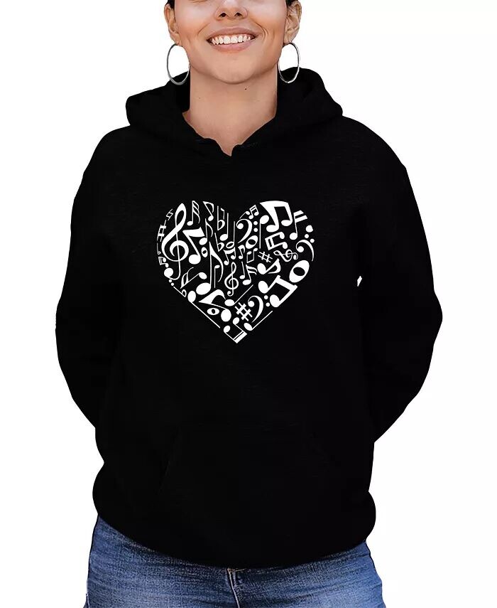 

Женская толстовка с капюшоном Word Art Heart Notes LA Pop Art, черный